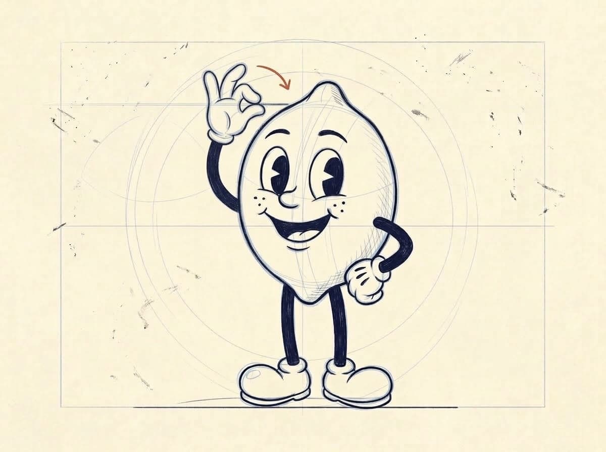 SmartLemon, a rubber-hose cartoon lemon with white gloves, standing with one hand on his hip and the other raised in a friendly salute.